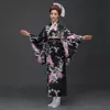 Black peacock kimono