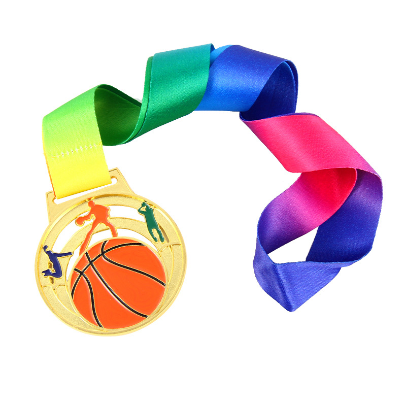 Hot sale medalla de metal hueco de fútbol, baloncesto, voleibol, medallas de competición, recuerdos de juegos escolares, logotipo imprimible