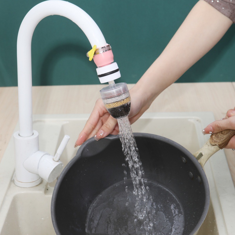 Co-run kitchen faucet six-layer filter splash-proof shower 360-degree rotating removable and washable universal joint extender