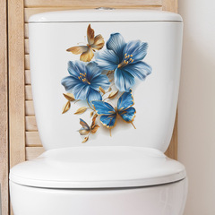 New MG-M034 Colored Engraved Flower Butterfly Toilet Paper Towel Holder Bathroom Sanitary Room Beautification Wall Sticker Painting Wholesale