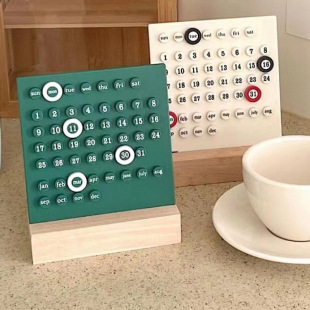 Trendy Perpetual Calendar Small Ornament Handmade DIY Ring Desktop Calendar High-Value Acrylic Calendar Gift