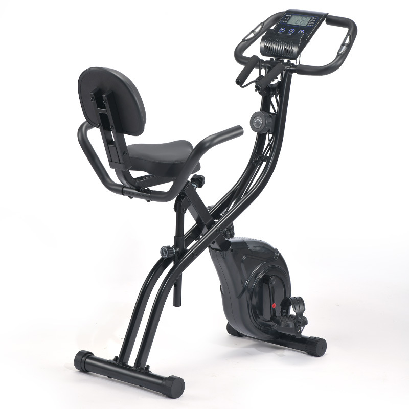 X-bike健身自行车家用磁控静音折叠带心率LCD显示高靠背健身器材