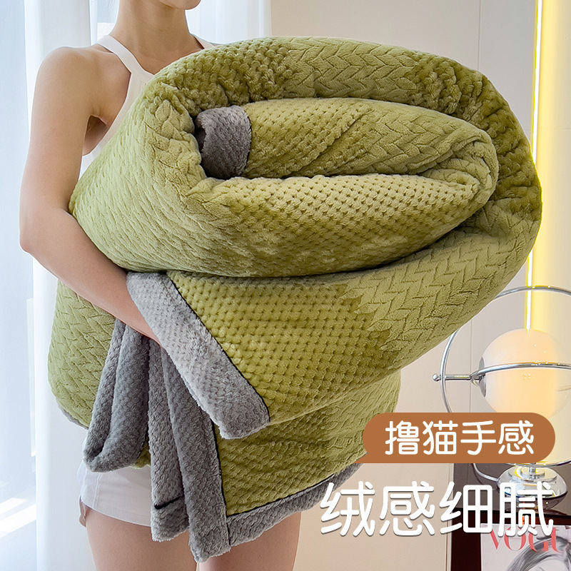 Invierno de invierno grueso mantas de lana de coral sábanas de franela oficina siesta dormitorio mantas de aire acondicionado
