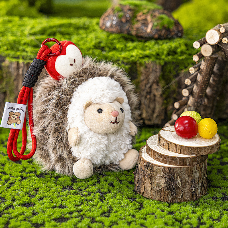 Cute and Exquisite Lulu Hedgehog Plush Keychain Pendant, High-Quality Realistic Doll Bag Accessory