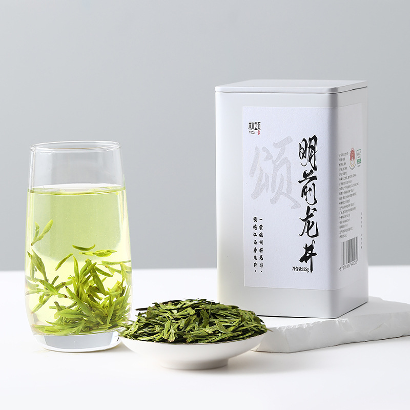 杭颂茶叶2025新茶豆香型明前特级龙井绿茶单罐125g兰花明前新茶