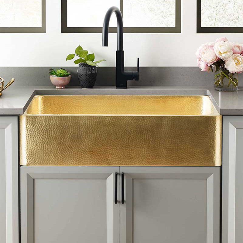 American-Style Retro Embedded Copper Sink Wash Basin Kitchen Under-Counter Basin Japanese-Style Large Single Sink Handmade