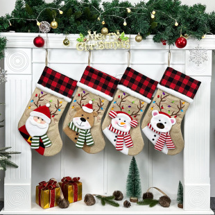 2024 Haoyi Cross-Border Amazon Christmas Socks Gift Bag Christmas Tree Decorations Snowman Christmas Tree Pendant