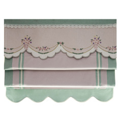 2F22年新款法式輕奢羅馬簾繡花簾頭升降簾窗簾飄窗兒童房提拉簾抹