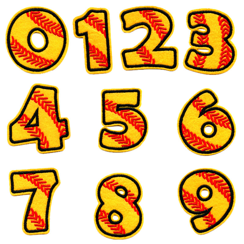 Nuevo color 10 pegatinas de tela digital bordado pegatinas jeans rasgado pegatinas de parche decorativo 0-9 pegatinas decorativas digitales