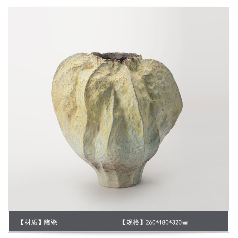 中世スタイルのセラミックフラワー花瓶装飾アートB&Bモデルルームゲストテーブルハイエンドフラワーアレンジメント装飾|undefined