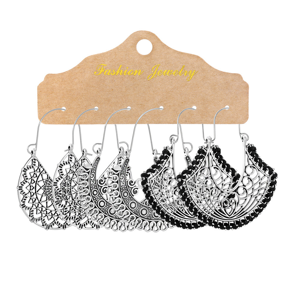 Cross-border Popular Ear Jewelry Women's European and American Creative New Tassel Earrings Women's Flower Shell Golden Geometric Earrings