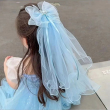 儿童头纱女童公主裙皇冠头饰生日发夹宝宝花童发饰小女孩发卡婚纱