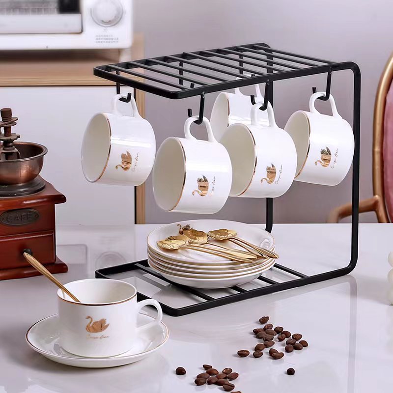 Taza de cerámica europea, taza de café, taza de café simple, taza de café doméstica, taza de café de lujo pequeña, taza de café latte de cerámica