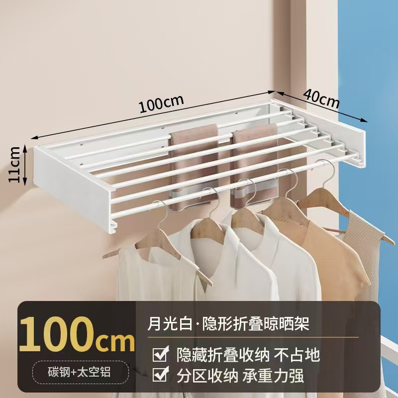 숨겨진 빨래 건조대 - 100CM 흰색 튜브