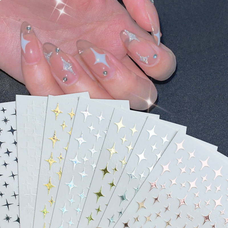 Internet Celebrity Same Style Star Meteor Nail Art Sticker 3D Back Adhesive Laser Gold Silver Black and White Nail Sticker DIY Decal Internet Celebrity Same Style Star Meteor Nail Art Sticker 3D Back Adhesive Laser Gold Silver Black and White Nail Sticker DIY Decal
