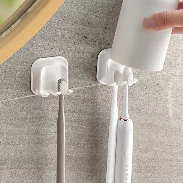 [牙刷置物架壁挂式免打孔无痕安装浴室卫生间牙具套装牙刷架牙批发]