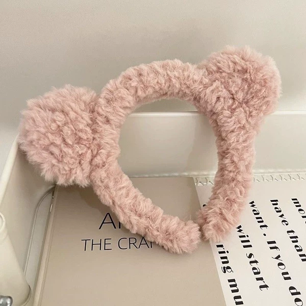 Bear ear hoop-pink