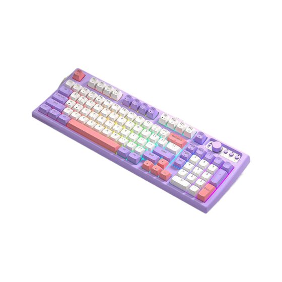 Forerunner V97 Xiaoqiao Wireless Keyboard Mouse suit Mechanical Feel Mute Female Office Bluetooth Keyboard Mouse