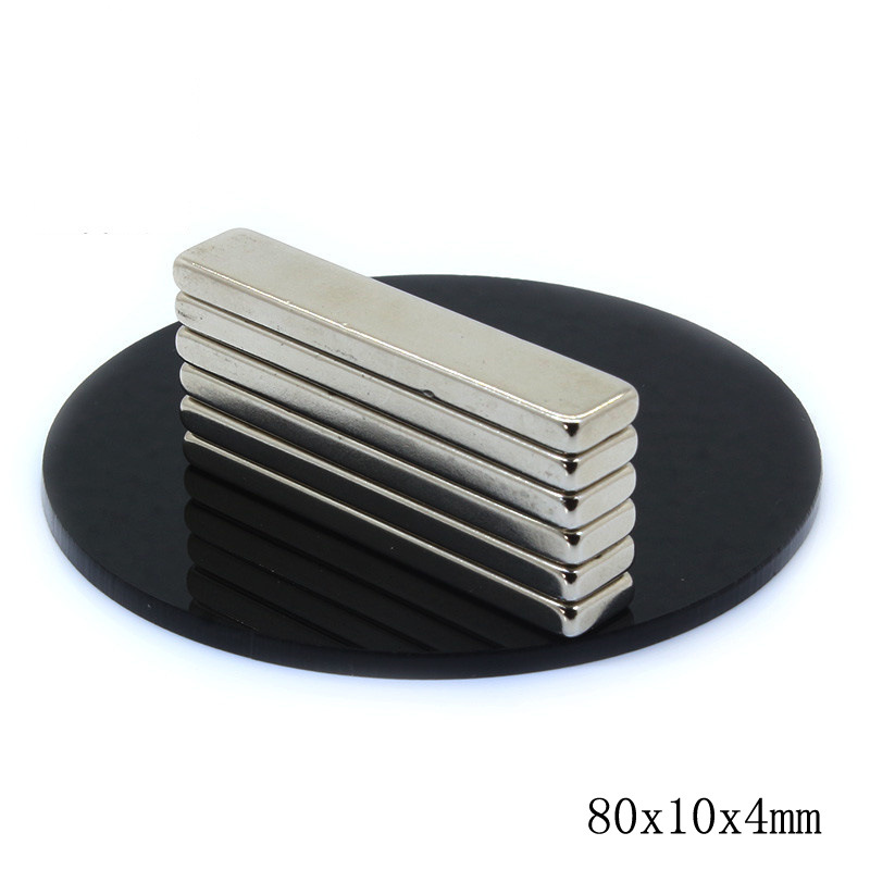 F80x10x4mm稀土永磁王钕铁硼长方形磁铁 防锈磁钢80*10*4纱窗磁条