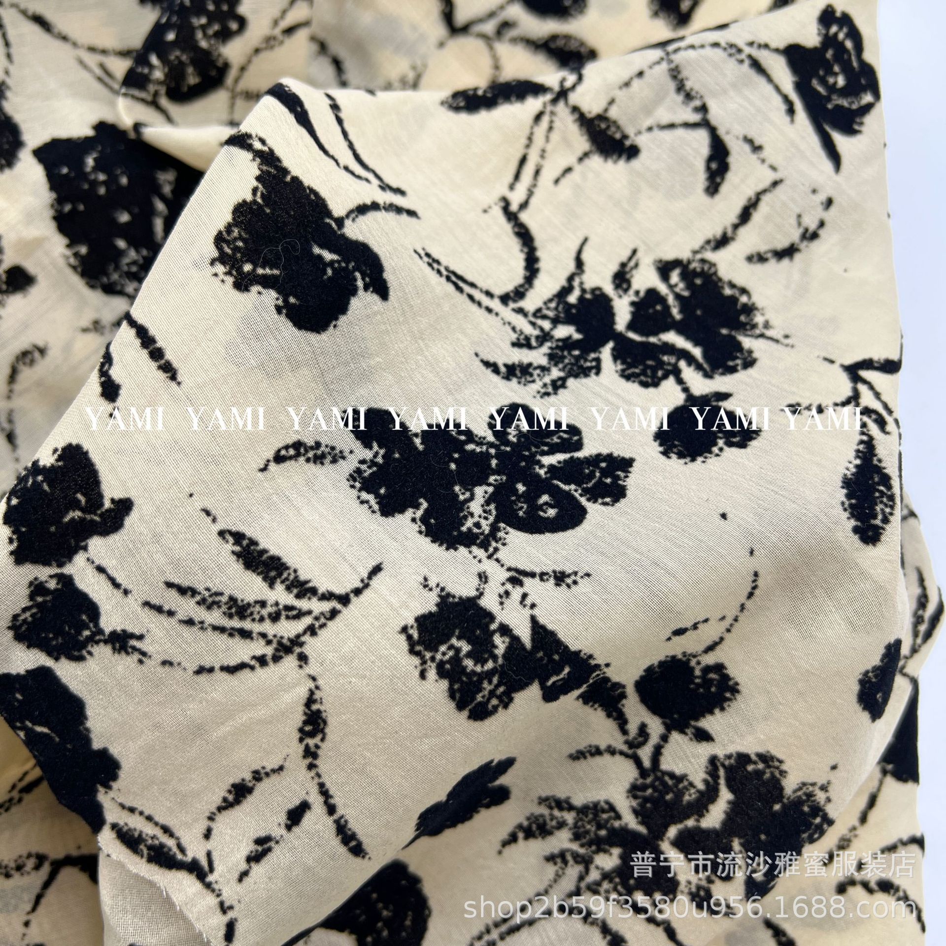 Fábrica al por mayor de algodón hilo de espuma flocado negro flor tela de encaje accesorios cabeza gasa falda mantel
