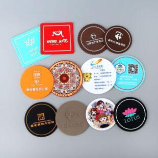 Manufacturer Custom-Made Pvc Soft Rubber Coasters for Hotels and Bars, Square Coffee Custom Logo Heat-Insulating and Anti-Scalding Mats