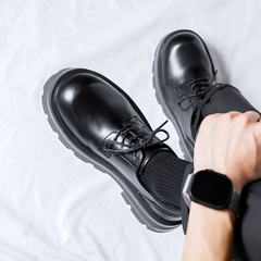 Men's leather shoes, business formal wear, large toe, high-end, British style, thick sole, heightening wedding groom's derby shoes 8133-R