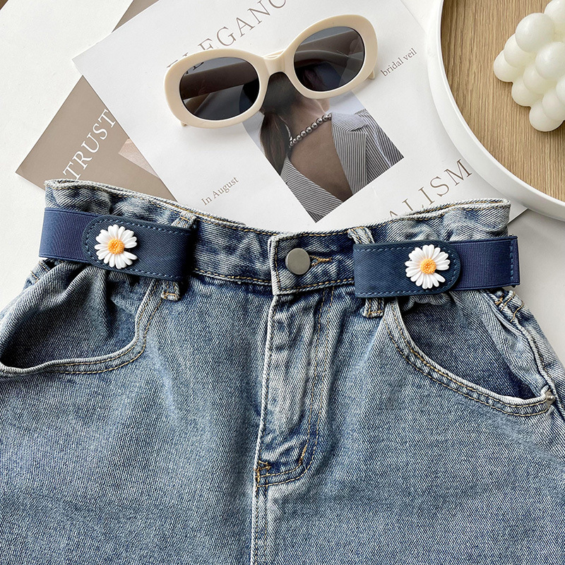 De alta calidad al por mayor Punch-libre perezoso cinturón pantalones vaqueros de las mujeres todo partido invisible elástico cinturón decorativo