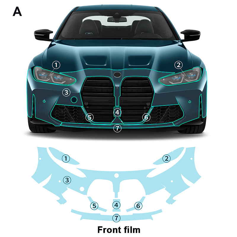 Cross-border exclusive for BMW M4 Coupe G82 21-24 TPU invisible paint protective film anti-scratch