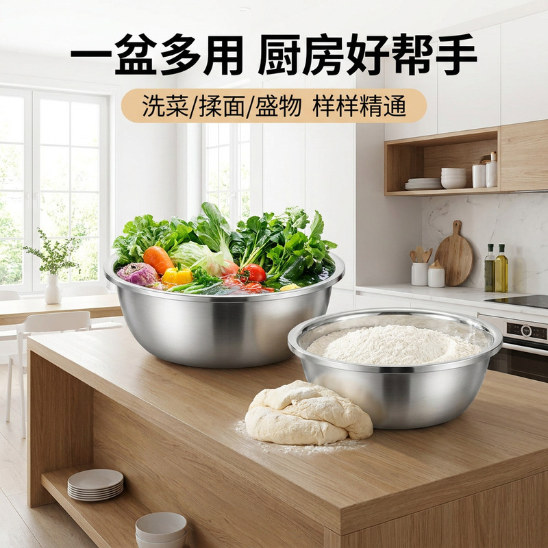 Source Manufacturer 2.0 Series Thickened Stainless Steel Large Basin Commercial Kitchen Sink and Dough Basin Non-Magnetic Multi-Purpose