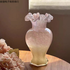 軽くて豪華な中古フェントン花瓶インスタイル高価値真珠光沢のあるフィッシュテール花瓶水栽培花テーブル装飾
