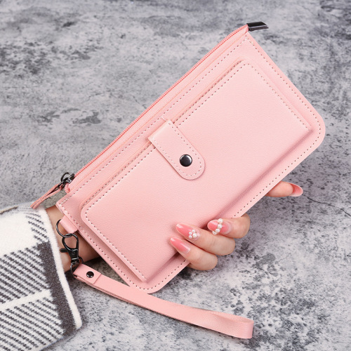  new bags Women's long multi-functional wallet Multi-card slot zipper buckle student card bag clutch