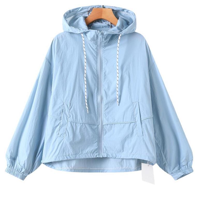 韓国風デザインカジュアルフード付き夏薄い日焼け止め服女性用 2025 新しい多用途長袖ジャケット女性用その他|undefined