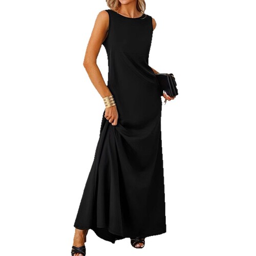 European and American Walmart Spring/Summer Sexy Chic High-Stretch Solid-Color Plus-Size Women's Dress
