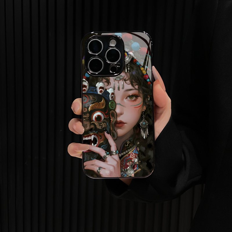 面具女孩适用苹果17手机壳iphone15promax新品网红高级感16promax|undefined