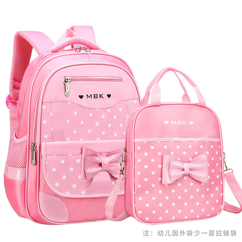Nueva mochila de estilo coreano para estudiantes de escuela primaria Grado 1-2-3-6 niños de reducción de la carga Chica 6-9-12 años 7 mochila