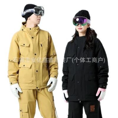 Awka単板スキー服女性モデル2025新型プロ冬コート上着男性成人3l防水ベルベット|undefined