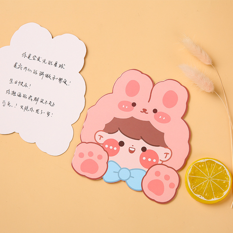 Tarjetas postales de dibujos animados tarjetas de felicitación alienígenas tarjetas pequeñas cartas escritas a mano tarjetas de deseos en blanco para estudiantes y niños bendiciones