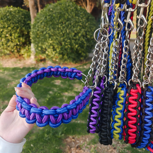 Cross-border wholesale nylon six-strand rope pet dog collar leash set P chain dog rope pet supplies