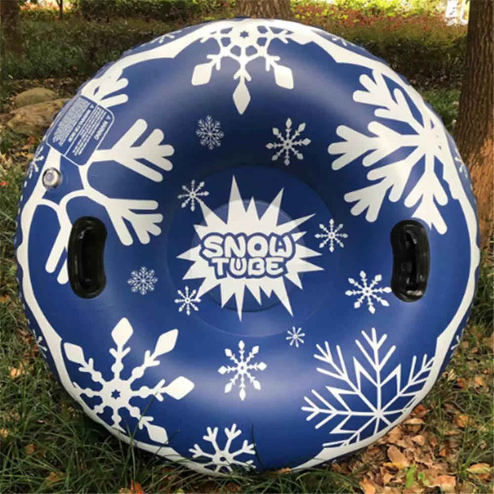 现货pvc充气滑雪圈雪橇带把手户外耐寒滑雪板卡通拖拉圈雪地用品