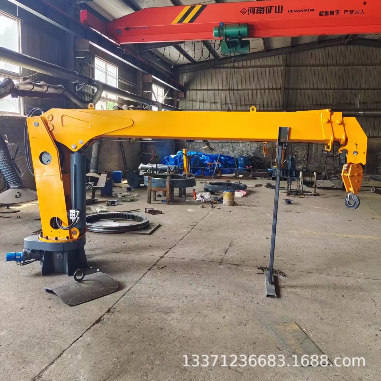 8吨固定式渔船吊 全液压折臂式船用起重机伸缩臂船吊油田吊包售后