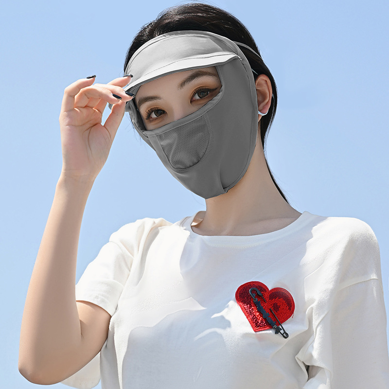 Prince Lulu Summer Sunscreen Nylon Ice Silk Breathable Full Face Sunshade Sunscreen UV Protection