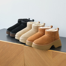 高品纯原正品澳洲雪地靴厚底人鱼底真皮毛一体短靴舒适羊毛鞋冬靴