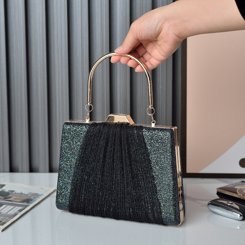 Bolso de noche de encaje transfronterizo avanzado bolso de noche púrpura bolso de mujer de moda brillante bolso de lentejuelas bolso de vestir Chaozhou fabricante