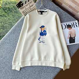 25年男款小熊秋冬新款毛衣纯棉重工刺绣卡通圆领卫衣男女