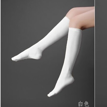 Calcetines uniformes de color sólido calcetines largos de la rodilla calcetines japoneses de media pantorrilla 120D terciopelo blanco negro piel