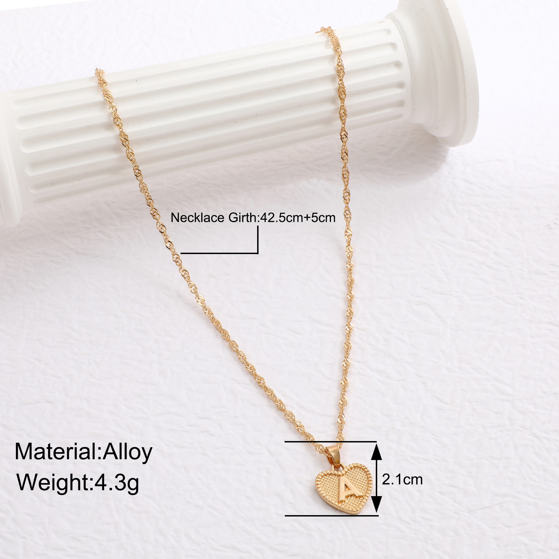 Collier De Mode Simple De Style Européen Et Américain Pour Femmes Vente Chaude Transfrontalière Amour Pendentif Coeur Pêche Lettre Clavicule Collier display picture 1