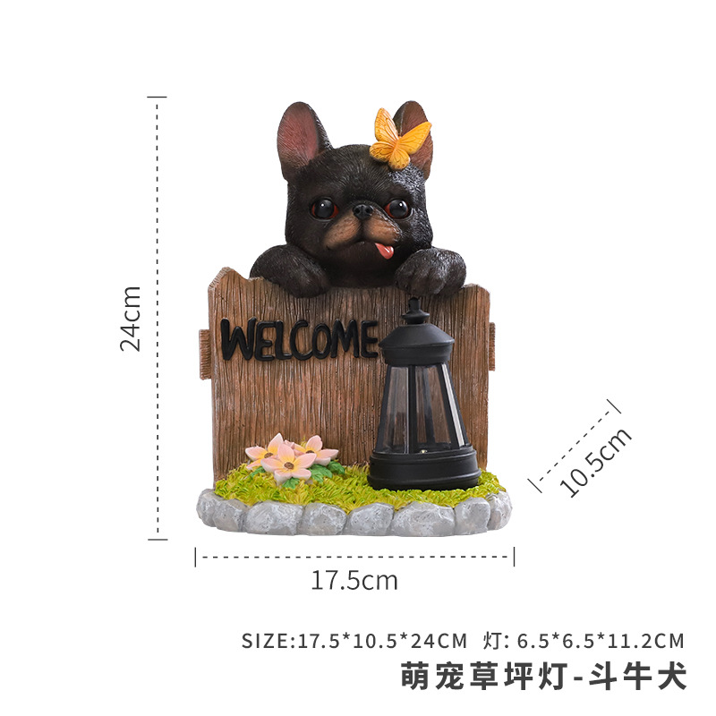 Jardín paisajismo colgante de dibujos animados jardinería decoración de resina artesanía jardín tarjeta de bienvenida lámpara solar de césped