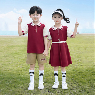 Primary School Students' Summer School Uniforms, Children's Class Uniforms, Short-Sleeved Sportswear Suits, College Style Kindergarten Uniforms, Summer Clothes
