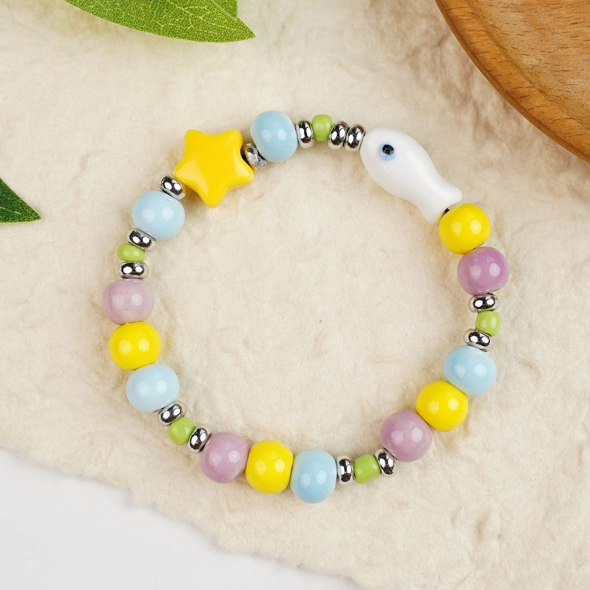 Jingdezhen pulsera de cerámica de verano mujer alta sensación galletas serie de gatos nicho diseño universal pulsera alta sensación