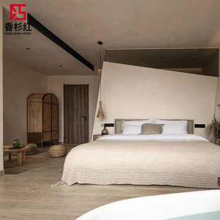 Customized B&B Hotel Suite Full Set of Furniture Boutique B&B Guest Room Standard Bed Apartment Bed Table